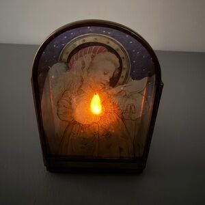 Vintage Enesco Light Up Angel Votive Candle Holder Night Light Religious Decor